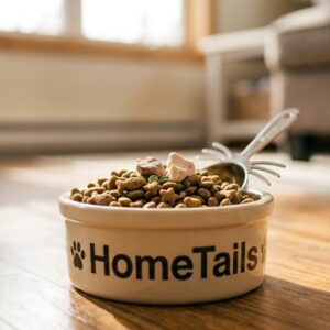 Keramická miska HomeTails na drevenej podlahe
